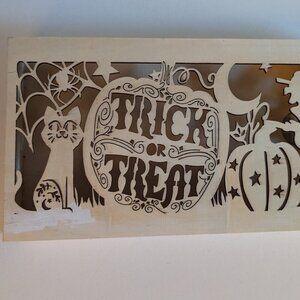 NWT 'Trick or Treat' DIY LED Halloween Sign JOL Pumpkin Witch Cat Michaels Craft